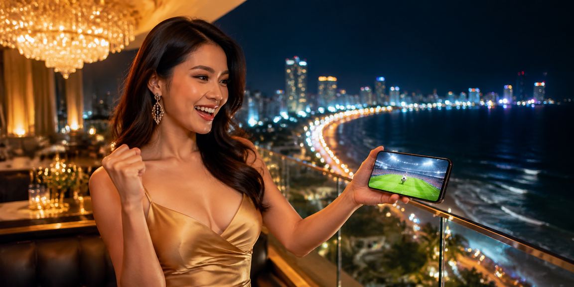 Người chơi tham gia casino jackpot trên điện thoại di động tại bãi biển Đà Nẵng
