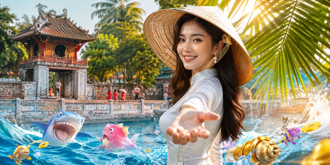 Người chơi Hà Nội đội nón lá tham gia game bắn cá ban ca trực tuyến trên điện thoại